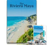 Visitez Riviera Maya Puzzles pour Adolescents Puzzle 1000 pièces, Difficile à compléter mais Amusant et Humoristique Cadeau d'anniversaire, Cadeaux, Art Mural 50x75cm