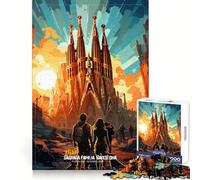 Visitez Sagrada Familia Puzzles 1000 pièces pour Adultes Concentration, capacité, Pleine Conscience, évasion, Assemblage, Cadeau significatif (38x52cm)