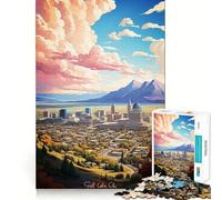 Visitez Salt Lake City ! Puzzles de 1000 pièces Jeu de Concentration cérébrale,découpe Experte,Artisanat Fascinant,Passe-Temps idéal pour Les Moments de détente (38x52cm)
