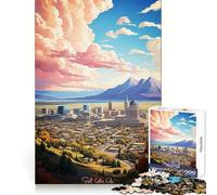 Visitez Salt Lake City ! Puzzles de 1000 pièces pour Adolescents Concentration, apaisement, Distraction, Cadeau mémorable (38x26cm)
