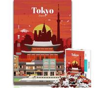 Visitez Tokyo Puzzles pour Adultes Adolescents Puzzles, Jouets éducatifs Jeux Anti-Stress Convient pour la décoration de Bureau 50x75cm