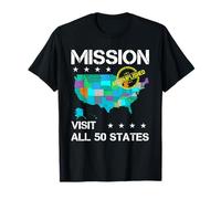 Visitez Tous Les 50 États Carte des États-Unis Accomplissement de Voyage T-Shirt
