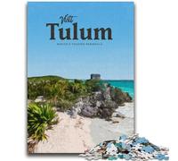 Visitez Tulum Puzzles pour Adolescents 1000 pièces, Jouets de Jeu stimulants, décoration Murale, Cadeaux d'anniversaire et de Noël Uniques 1000 pièces (26x38cm)