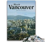 Visitez Vancouver Jigsaws 1000 pièces pour Adolescents, Jouets de Jeu stimulants Chaque pièce est Unique - Jeu Familial Amusant et Stimulant 2000 pièces (70x100cm)
