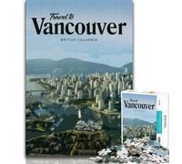 Visitez Vancouver Jigsaws 1000 pièces pour Adultes, Jeu Stimulant et Jeu en Famille avec des pièces de Formes aléatoires entièrement emboîtables 50x75cm