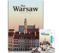 Visitez Varsovie, Puzzle 1000 pièces pour Adolescents, Cadeau éducatif, Jeu de défi, décoration d'intérieur Unique, 38x26cm