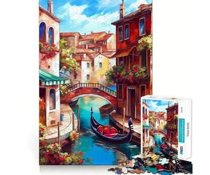 Visitez Venise ! Puzzle de 1000 pièces pour Adultes,défi Mental,découpe Nette,alignement Parfait,activité Amusante en Famille Le Soir (38x26cm)