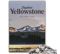 Visitez Yellowstone Puzzles pour Adultes et Adolescents, Jeux éducatifs, décoration d'intérieur, Cadeau d'anniversaire, Art Mural, 1000 pièces (26x38cm)