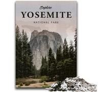 Visitez Yosemite, Puzzles 1000 pièces pour Adolescents, Jeux éducatifs, Jouets à Faire soi-même avec Affiche et fiche de Questions Assorties pour Les 14 Ans et Plus, 1000 pièces (50x75cm)