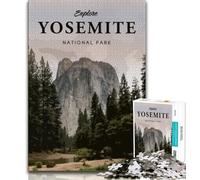 Visitez Yosemite Puzzles pour Adolescents Puzzle 1000 pièces, Jouet éducatif intellectuel décompressant Cadeaux du Père Noël Secret 38x26cm