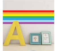 VisitRyl Bordure de papier peint, peler et coller arc-en-ciel pour chambre d'enfant 10 x 300 cm