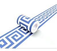 VisitRyl Frise Murale Autocollante Bleu b1002 10cm X 1000cm Adhésive Réutilisable pour Décoration Intérieure Facile à Poser