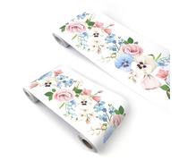 VisitRyl Frise Murale Autocollante Fleur de cloche bleue et blanche yx208 12cm X 1000cm Adhésive Réutilisable pour Décoration Intérieure Facile à Poser
