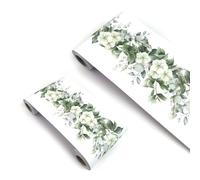 VisitRyl Frise Murale Autocollante Fleurs à feuilles vertes yx221 12cm X 1000cm Adhésive Réutilisable pour Décoration Intérieure Facile à Poser