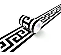 VisitRyl Frise Murale Autocollante Noir b1001 10cm X 500cm Adhésive Réutilisable pour Décoration Intérieure Facile à Poser