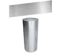 VisitRyl Frise papier peint argent brossé - Décoration murale amovible - Autocollant imperméable PVC - 5 cm x 500 cm