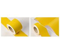 VisitRyl Frises Autocollantes DéCoratives Bordure De Papier Peint Frise Murale Adhesive Pour Cuisine, Salle De Bains,Chambre DéCoration Murale Jaune Mat 10cm X 500cm
