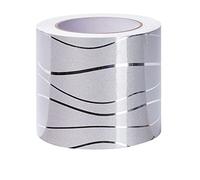 VisitRyl Frises Autocollantes DéCoratives Bordure De Papier Peint Frise Murale Adhesive Pour Cuisine, Salle De Bains,Chambre DéCoration Murale Vague D'Argent 10cm X 500cm