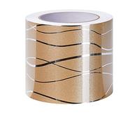 VisitRyl Frises Autocollantes DéCoratives Bordure De Papier Peint Frise Murale Adhesive Pour Cuisine, Salle De Bains,Chambre DéCoration Murale Vague DoréE 10cm X 500cm