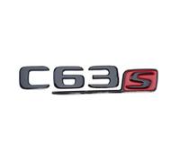 VISIYUBL 3D ABS Chrome Noir Rouge Insigne De Garde-Boue De Voiture Autocollant De Coffre Arrière Emblème C63S Logo Ajustement for Mercedes C 63 S AMG W205 W204 W203 Accessoires(Black Red 16-19)