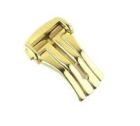 VISIYUBL Boucle pliante adaptée for la boucle en acier inoxydable Omega, en cuir/élastique, fermoir de déploiement en métal 16mm 18mm 20mm, accessoires outils(Gold,18MM_NO LOGO)