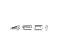 VISIYUBL Chrome Brillant Argent ABS Numéro Lettres Mot Coffre De Voiture Badge Emblème Lettre Autocollant Autocollant Adapté for BMW for 4 420i