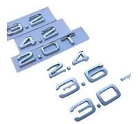 VISIYUBL Emblème adapté for Audi 1.8T 2.0T 2.4 3.0 T 3.2 3.6 A3 A4 A5 A6L A7 A8L Q3 Q5 Q7, Autocollant de Logo de Coffre de Voiture for Quatre Roues motrices(Chrome,4.2)