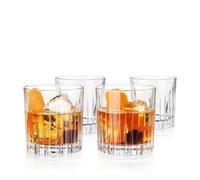Viski Lot de 4 verres à cocktail Lowball en cristal sans plomb, fabriqués en Italie, 355 ml