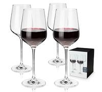 Viski Reserve European Crystal Lot de 4 verres à vin rouge en cristal sans plomb, fabriqués en Europe, lot de 4, 621 ml