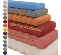 VisLarsc Coussin de siège personnalisé imperméable - Coussin circulaire en polaire pour baie vitrée - Coussin de banc en mousse épaisse - Pour meubles d'intérieur - Crème - 175 x 60 x 6,5 cm