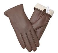 vislivin Gants Cuir Femme Mode Hiver Gants Tactile Plein Doigt Peau de Mouton Gant Femme Cadeau Brown XL