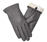 vislivin Gants Cuir Femme Mode Hiver Gants Tactile Plein Doigt Peau de Mouton Gant Femme Cadeau Gray M