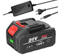 Vislone Batterie au Lithium Rechargeable 21 V et Adaptateur de Batterie Batterie de Rechange pour Outil électrique avec Voyant de Niveau de Batterie