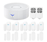 Vislone Kit système d'alarme WiFi Smart Security Alarmes multifonctions Alarme capteur porte fenêtre Système de sécurité domestique magnétique Alerte porte ouverte sans fil 2,4 GHz Smart Life APP