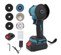 VISLONE Meuleuse D'angle Sans Fil,Meuleuse D'angle 21V 10000 RMP,Disqueuse Sans Fil Sans Balais avec 2 Batteries Rechargeables,7 Disques,Anti-poussière,Petite Disqueuse pour Brique,Bois et Acier