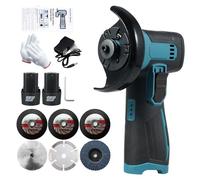 Vislone Mini meuleuse d'angle 12 V,Diamètre de la lame de meulage de 3"/76 mm,19500RPM,Meuleuse d'angle sans fil 2 batteries 1300mAh et chargeur,6 disques de coupe,Pour meuler et couper(Bleu)