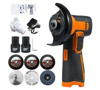 Vislone Mini meuleuse d'angle 12 V,Diamètre de la lame de meulage de 3"/76 mm,19500RPM,Meuleuse d'angle sans fil 2 batteries 1300mAh et chargeur,6 disques de coupe,Pour meuler et couper(Orange)