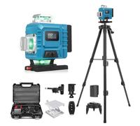 VISLONE Niveau laser 4D 16 lignes, machine de nivellement automatique à 3° avec batterie au lithium rechargeable, outil de nivellement avec support de trépied