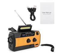 VISLONE Radio d'urgence,Radio Solaire AM/FM avec Dynamo à manivelle, Chargeur USB Rechargeable 4000 mAh, Alarme SOS et Lampe Torche LED ; idéale pour la Maison, Le Camping et la randonnée