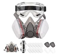 VISLONE Respirateur réutilisable Demi-masque 6200 Masque à gaz Protection respiratoire Respirateurs avec lunettes de sécurité pour peinture Soudage à la vapeur organique Polissage