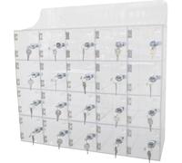 Viso Casier pour téléphones portables - 20 compartiments à clé - Transparent