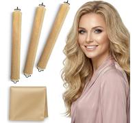 VISOFO Lot de 3 tiges de soufflage de nuit | Boucles sans chaleur pour rouleaux de cheveux longs ou courts - Tubes en mousse flexible sans chaleur - Satin de soie - Bigoudis doux pour dormir - Blond