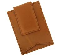 Visol Men's Arkansas Tan Leather Wallet Money Clip with 5 Credit Card Slots Regular Silver