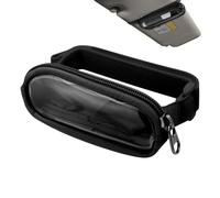 Visor Mount Pouch, Portable Lipstick Travel Case, 6x3 inches Bag with Adjustable Strap, Soft Fabric Balm Sleeve, Storage Organizer with Compact Style, Vehicle Caddy for Women & Truck