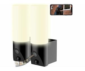 VisorTech 2 caméras connectées 2K et appliques murales LED IPC-430.led avec capteur PIR