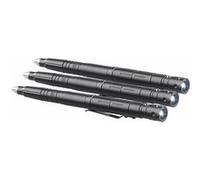 VisorTech : 3 stylos de sécurité 5 en 1 avec lampe LED 10 lm noir