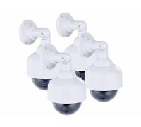 VisorTech 4 caméras dômes factices avec coupole transparente et support mural