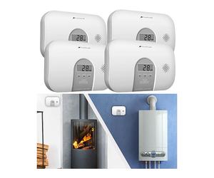 VisorTech 4 détecteurs de monoxyde de carbone COM-250 avec écran LCD DIN EN 50291-1