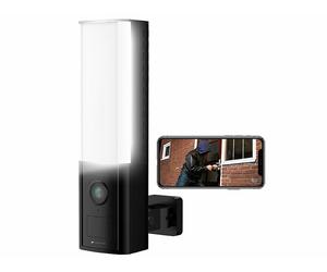 VisorTech Applique murale LED d'extérieur avec caméra IP connectée 2K - secteur - noir