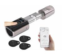 VisorTech Cylindre de porte électronique connecté avec lecteur d'empreinte digitale